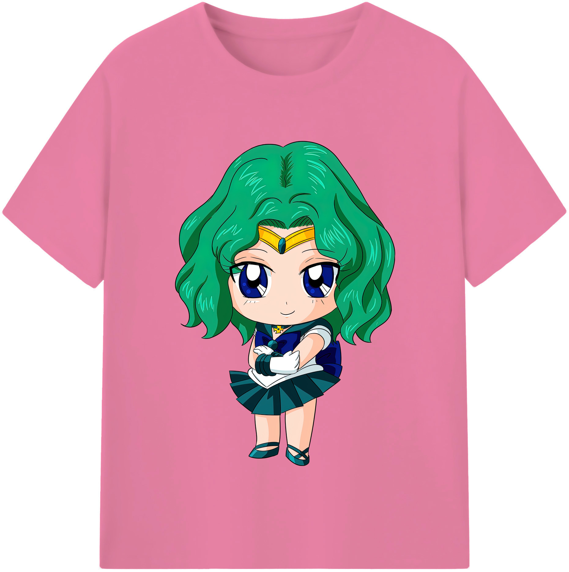 （画像用） 美少女戦士セーラームーン 海王 みちる（かいおう みちる） Sailor Moon Kaiou Michiru 綿100％半袖Tシャツ（フロントプリント）